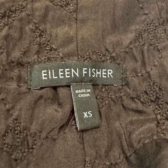 Eileen Fisher Brown quilted silk mandarin Jacket XS - Picture 6 of 6